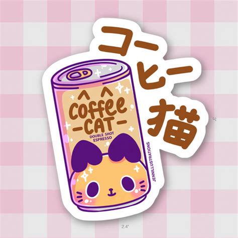 Coffee Cat Sticker · Jenni Illustrations · Online Store Powered by Storenvy