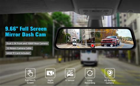 Camecho K Mirror Dash Cam Inches Touch Screen Rear View Mirror