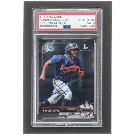 Ronald Acuna Jr Signed Bowman Chrome Prospects Bcp Rc Psa