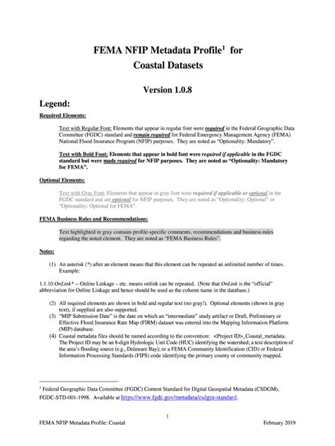 Fillable Online FEMA NFIP Metadata Profile For Floodplain Mapping And