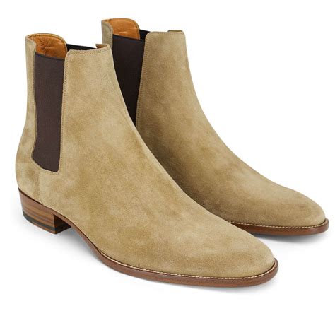 Gi Y Saint Laurent Wyatt Suede Chelsea Boot Tobacco Bt