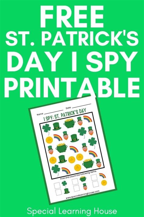 Free St Patricks Day I Spy Printable Special Learning House