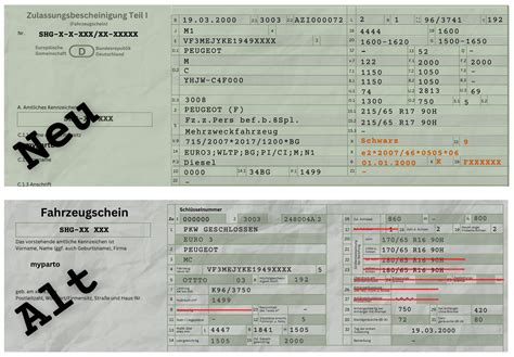 Alter Fahrzeugschein Erklärung und Infos myparto