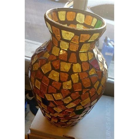 Pier 1 Accents Pier Mosaic Vase Brown Gold Blue Green Poshmark