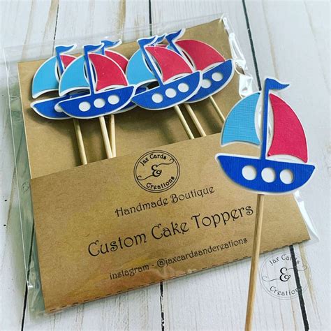 Nautical Cake Toppers Sailboat Personalized Cake Topper Nautical