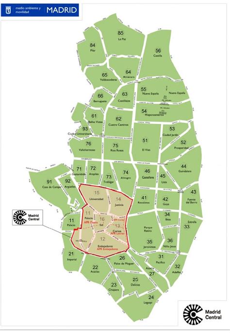 Mapa De La Zona SER De Madrid Horarios Precios Y Zonas De Aparcamiento