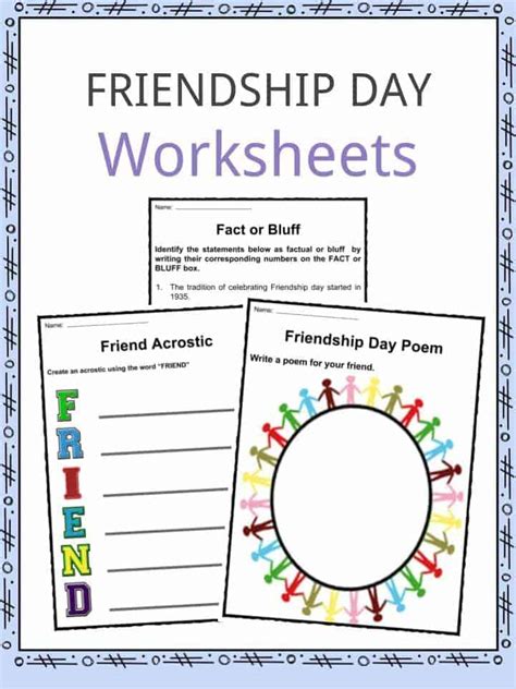 Printable Friendship Activities