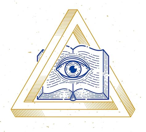 Premium Vector Secret Knowledge Vintage Open Book With All Seeing Eye