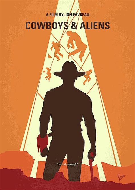 No1105 My Cowboys and Aliens minimal movie poster | Minimal movie ...