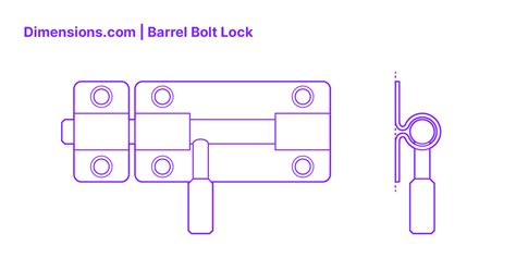 Barrel Bolt Lock Dimensions & Drawings | Dimensions.com