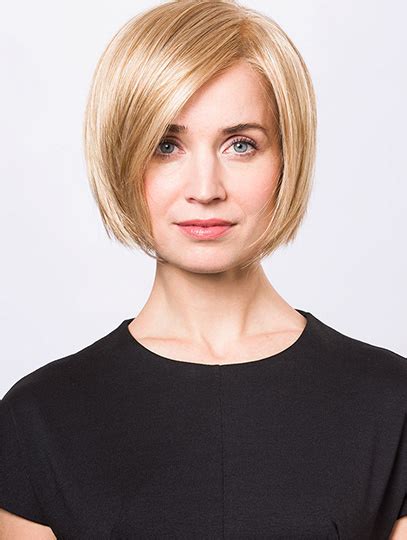 Blonde Monofilament Chin Length Straight Synthetic Bob Style Wigs