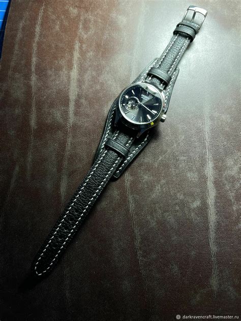 Часовой ремешок из натуральной кожи козы с подиумом под циферблат в ...