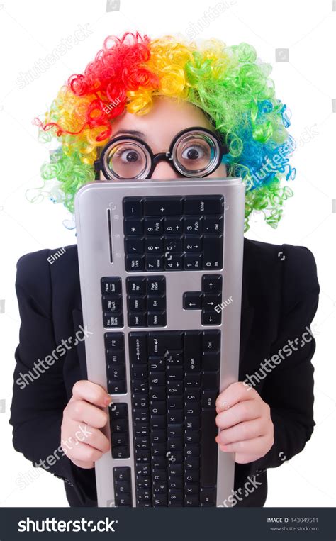 Funny Clown Keyboard On White Stock Photo Edit Now 143049511