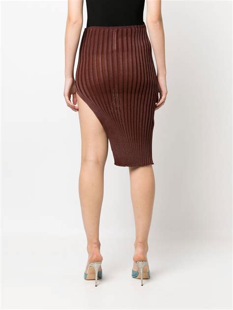 A Roege Hove Ara Side Slit Ribbed Skirt Farfetch