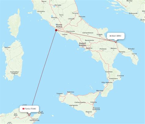 All Flight Routes From Bari To Tunis BRI To TUN Flight Routes