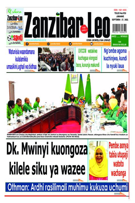 Habari Kubwa Za Magazeti Ya Tanzania Leo Jumanne Septemba 27 2022