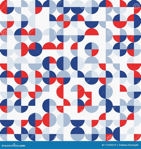 Red Blue White Random Colored Abstract Geometric Mosaic Pattern ...