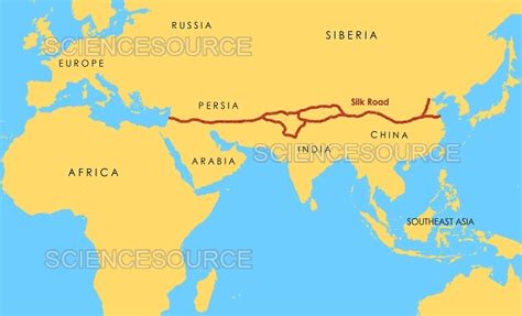 Silk Road, Map | Stock Image - Science Source Images