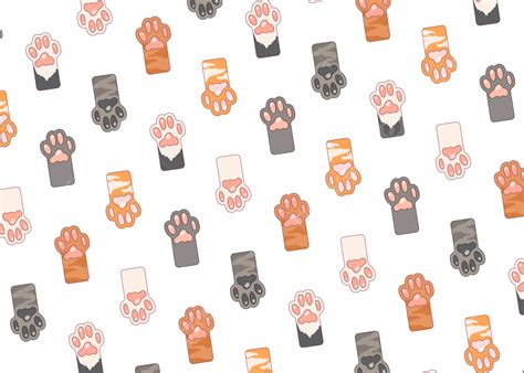 Cute Cat Footprint Arrangement Pattern Background Cat Footprints