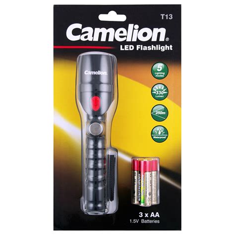 Camelion Cree XT-E LED/3W Duo Colour COB 330 Lumen IPX7 Flashlight ...