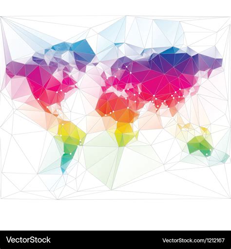 Colored World Map Triangle Design Royalty Free Vector Image