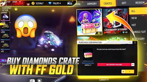 Buy Free Fire Diamonds With Gold Free Diamonds Crate In Free Fire