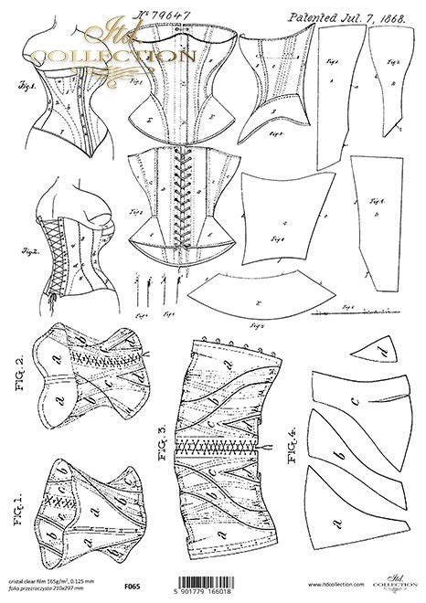 Folia Przezroczysta F065 Stare Wykroje Krawieckie Gorset