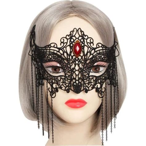 Masque Dentelle Gothique Femme Masque V Nitien Sexy Creux Masque Noir