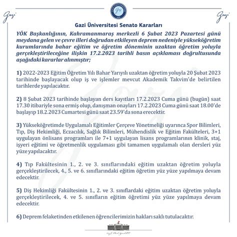 Gazi Üniversitesi on Twitter Gazi Üniversitesi Senato Kararları