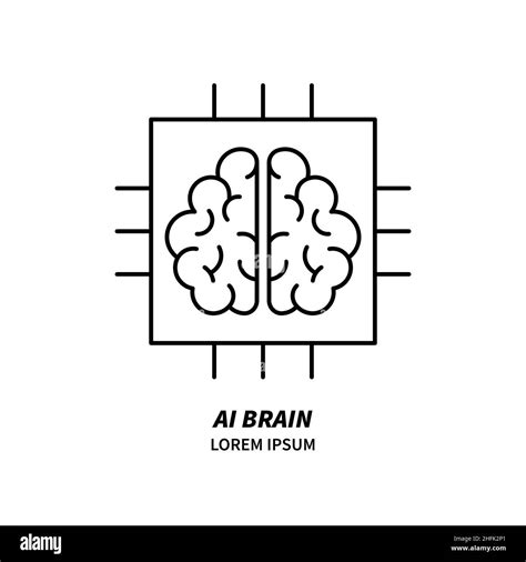 Artificial Intelligence And Machine Learning Line Icon Stock Vector