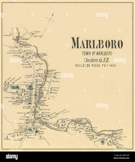 Map of Marlboro. 1877 Stock Photo - Alamy