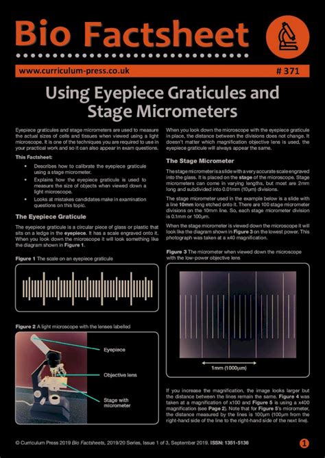 Pdf Bio Factsheet · 2021 2 9 · 2 Io Csee 371 Eyepiece Graticules