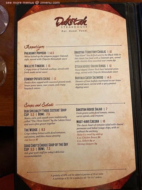 Online Menu of Dakotah Steakhouse Restaurant, Rapid City, South Dakota ...