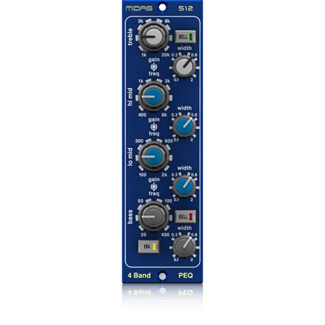 Parametric Equaliser 512 V2 500 Series 4 Band Fully Parametric Equaliser Based On Midas Heritage