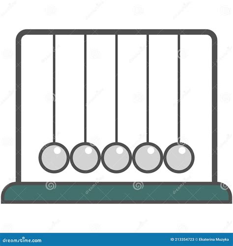 Newton Pendulum Cradle Ball Vector Icon Isolated Illustration Stock