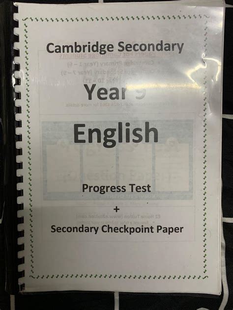 Cambridge Cie Lower Secondary Year Checkpoint English Past Year