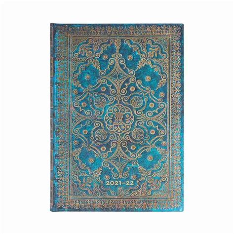 paperblanks Kalender 2022 Azurblau Midi 18 Monate Wochenüberblick