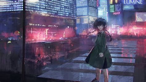 Anime Girl City Wallpaper