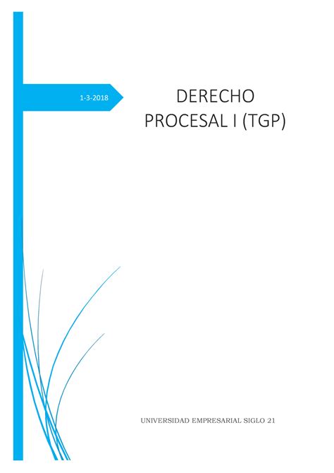 Teoria General Del Proceso Derecho Procesal I Tgp Universidad