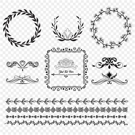 Adorno De Boda Set Png Png Conjunto Florido Elementos Png Y Vector