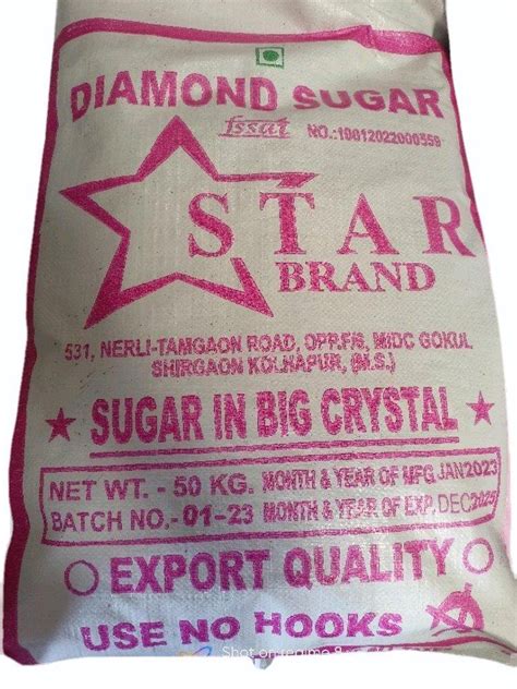 White Refined Star L Grade Big Crystal Sugar Packaging Size 50 Kg At