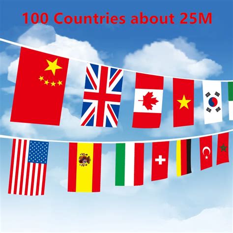 100 foreign countries on the world's small flags flags hanging flag ...