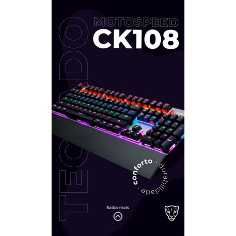 Teclado Mec Nico Gamer Motospeed Ck Rgb Switch Outemu Us Preto