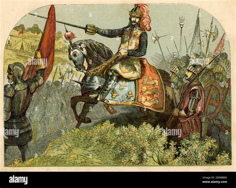 King Henry V at the Battle of Agincourt, 25 October 1415 Stock Photo ...