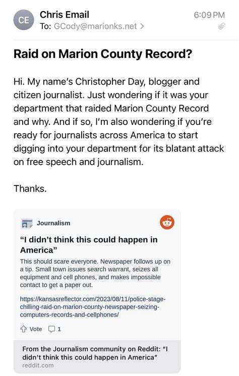 I stand with Marion County Record : r/Journalism
