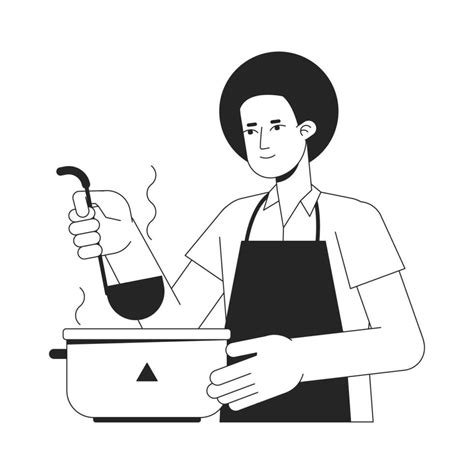 Girl Cooking Clipart Black And White