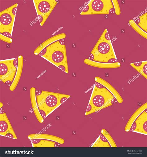 Pizza Slices Wallpaper Pattern Colorful Elements Vector De Stock