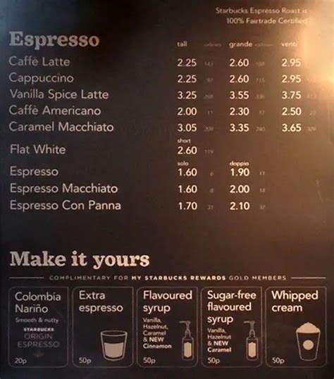 List 99 Pictures Pictures Of The Starbucks Menu Updated