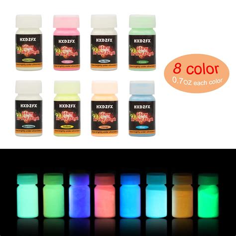 Hxdzfx Glow In The Dark Pigment Powder Epoxy Resin Pigment Set Of