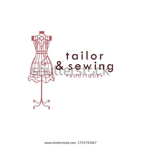 Tailor Sewing Vintage Logo Attelier Mannequin Stock Vector Royalty